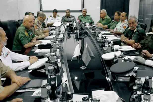 جانب من الاجتماع العسكري في طرابلس بقيادة رئيسي أركان {الجيش الوطني} وقوات حكومة {الوحدة} (المركز الإعلامي للناظوري)