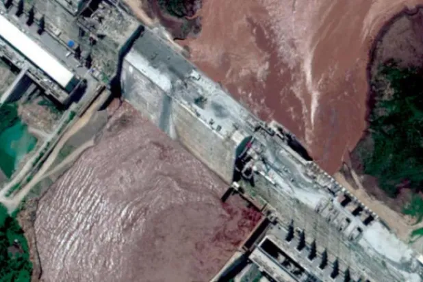 Etiyopya Hedasi Barajı'nın son uydu görüntüsü. (Reuters) 