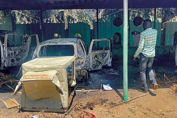 جانب من الأضرار التي سببتها الحوادث الأخيرة (أ.ف.ب)