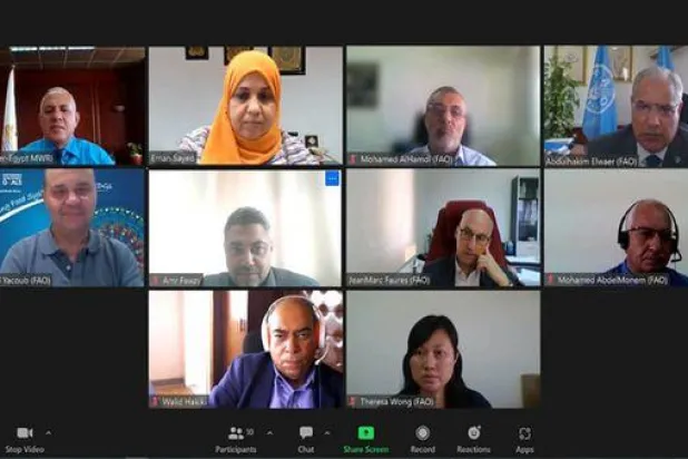 عبد العاطي خلال اجتماع مع مسؤولي منظمة الأغذية والزراعة للأمم المتحدة «الفاو» (وزارة الري المصرية)