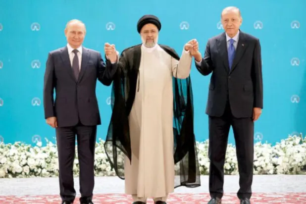  The presidents of Russia, Iran and Turkey in Tehran on July 19 (EPA)

