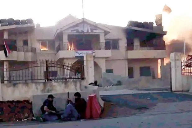 The headquarters of the Fajr forces during the clashes. (Asharq Al-Awsat)