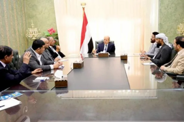 The Yemeni Presidential Leadership Council in Aden, mid-April 2022 (Saba News Agency)
