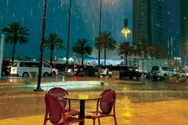 گزشتہ روز ریاض میں بارش کی سوشل میڈیا پر گردش کرنے والی ایک تصویر