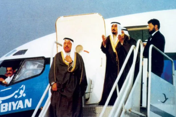 Kuveyt Emiri merhum Şeyh Cabir el-Ahmed es-Sabah, Kuveyt 1991'de işgalden kurtarıldıktan sonra ülkesine dönüyor (KUNA)