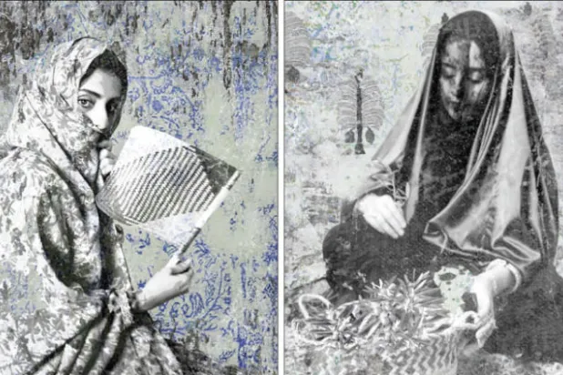لوحة «غصن الزيتون» للفنانة فاطمة النمر  في مهرجان الفحيص - ... ولوحة «حجيّة» للفنانة النمر  في المهرجان