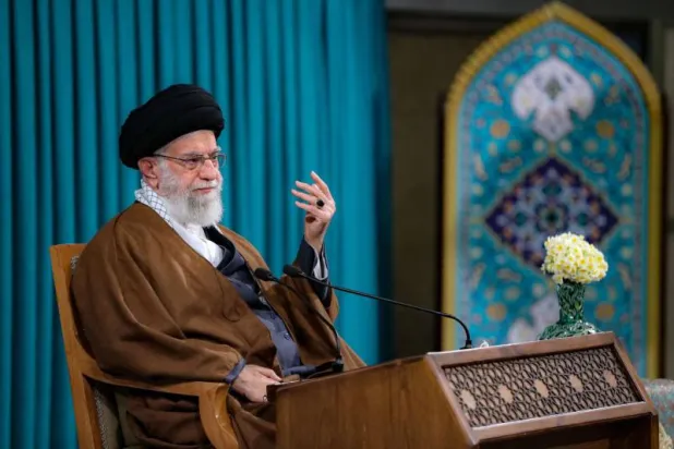 Iran's Supreme Leader Ali Khamenei delivers a speech on the occasion of Noruz, the Iranian New Year, in Tehran, March 20, 2022. (AFP)

