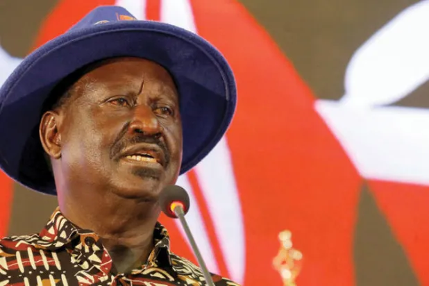 زعيم المعارضة رايلا أودينغا يوجه خطاباً إلى الأمة أمس (رويترز)