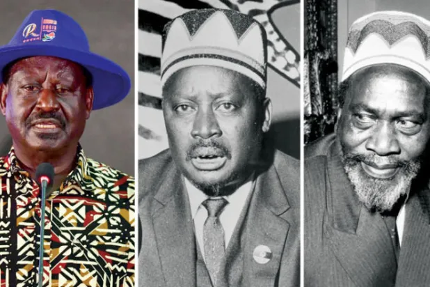 جومو كينياتا (غيتي)  -  أوغينغا أودينغا (غيتي)  -  رايلا أودينغا (أ.ف.ب)