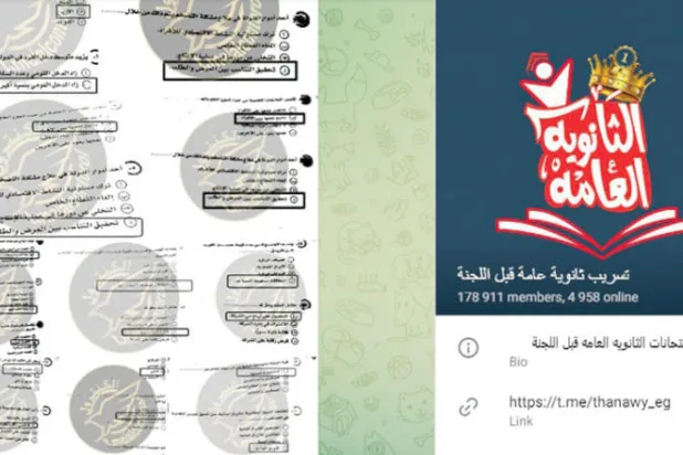 إحدى صفحات الغش في مصر (الشرق الأوسط)