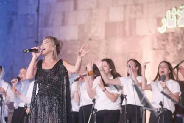 نوال الزغبي خلال حفل مهرجان «محكى القلعة»... (المركز الإعلامي للأوبرا)