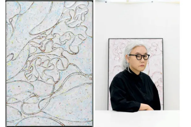 الفنانة الكورية لي بول أمام عمل لها من سلسلة «بيردو»  -  عمل للفنانة الكورية لي بول من سلسلة «بيردو» (نيويورك تايمز)