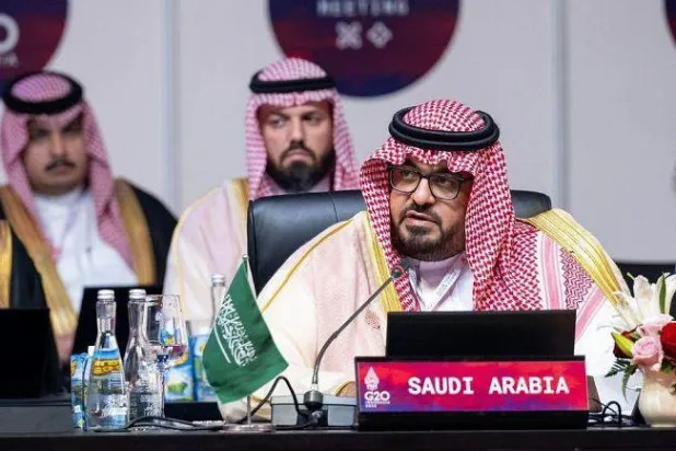فيصل الإبراهيم وزير الاقتصاد السعودي خلال كلمته في اجتماع وزراء التنمية لمجموعة العشرين (واس)