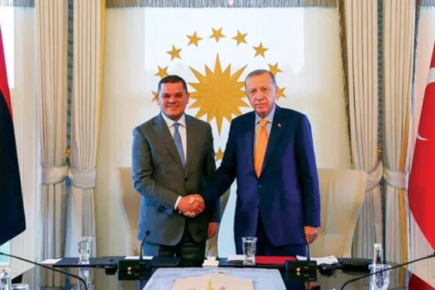 Cumhurbaşkanı Erdoğan ile Dibeybe arasında daha önce gerçekleşen görüşmeden bir kare (UBH)