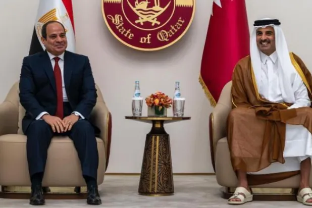 
امیر قطر امروز در فرودگاه دوحه از رئیس‌جمهور مصر استقبال کرد (قنا)

