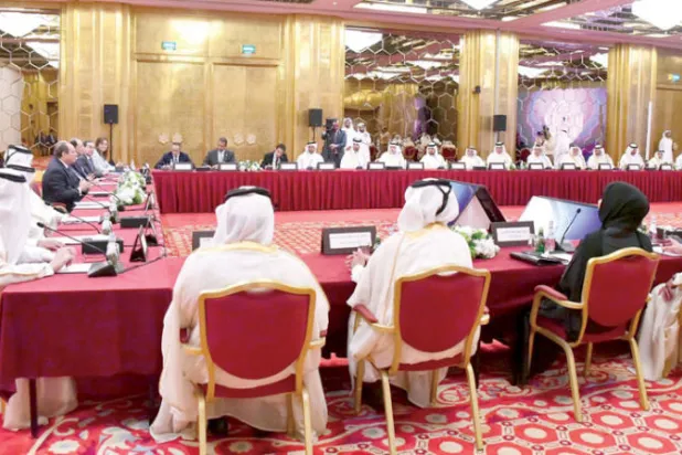 من لقاء الرئيس المصري مع رجال الأعمال القطريين (رئاسة الجمهورية المصرية)