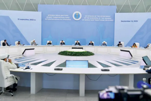 أمين «البحوث الإسلامية» بالأزهر خلال مشاركته بمؤتمر قادة الأديان (المركز الإعلامي لمشيخة الأزهر)