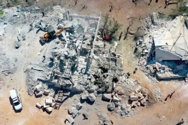 Buildings destroyed because of shelling by Syrian regime forces on Idlib countryside on September 8 (AFP)