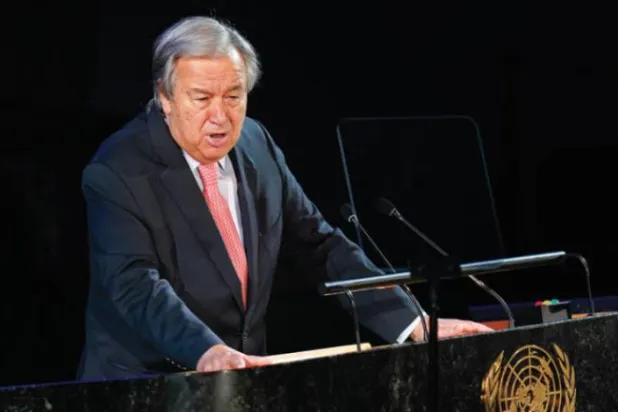 گوٹریس کو کل نیویارک میں "پائیدار ترقیاتی اہداف لمحہ 2022" کے اجلاس کے دوران خطاب کرتے ہوئے دیکھا جا سکتا ہے (اے بی)