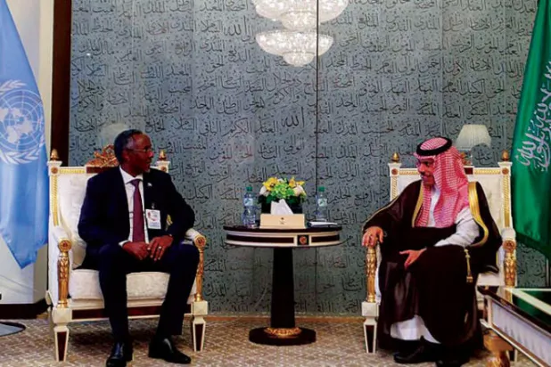 الأمير فيصل بن فرحان مع وزير الخارجية الصومالي (واس)