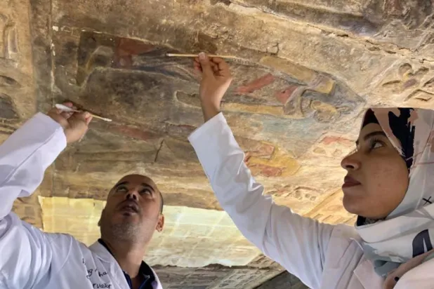 سقف معبد إسنا بعد الترميم (وزارة السياحة والآثار المصرية)