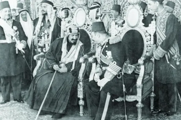 King Abdulaziz and King Farouk (Asharq Al-Awsat)