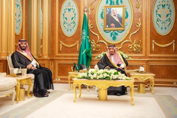 Custodian of the Two Holy Mosques King Salman bin Abdulaziz and Crown Prince Mohammed bin Salman. (SPA)