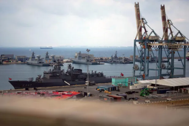 جانب من ميناء حيفا الحالي (أ.ب)