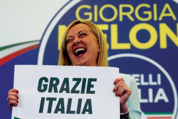 ميلوني... بعد انتصارها (أ.ب)