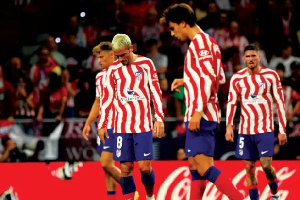 نتائج أتلتيكو مدريد هذا الموسم لا ترتقي إلى مستوى آماله (أ.ف.ب)