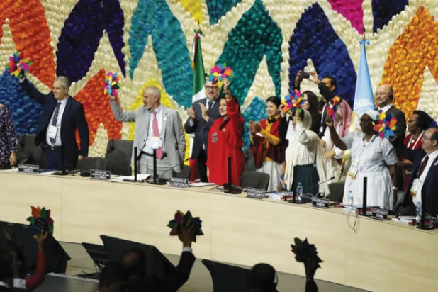 وزراء الثقافة ومندوبو 160 دولة في ختام المؤتمر الذي نظمته اليونيسكو في العاصمة المكسيكية (إ.ب.أ)