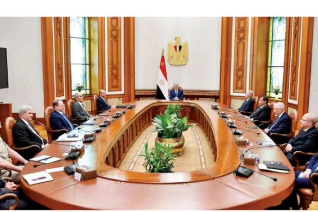 السيسي خلال لقائه أعضاء المجلس الأعلى للجهات والهيئات القضائية (الرئاسة المصرية)