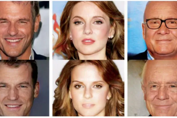 الصور الأصلية المعروضة أمام المتطوعين  والصور المستنبطة من أفكارهم