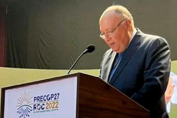 سامح شكري خلال الاجتماع الوزاري التحضيري لـ (كوب 27) (وزارة الخارجية المصرية)