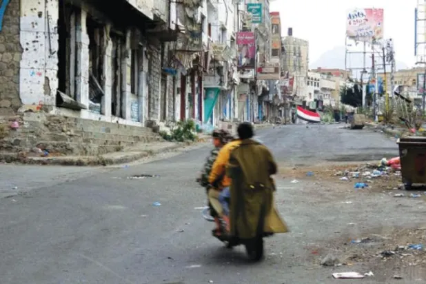 Destruction in Yemen's Taiz on August 29. (AP)