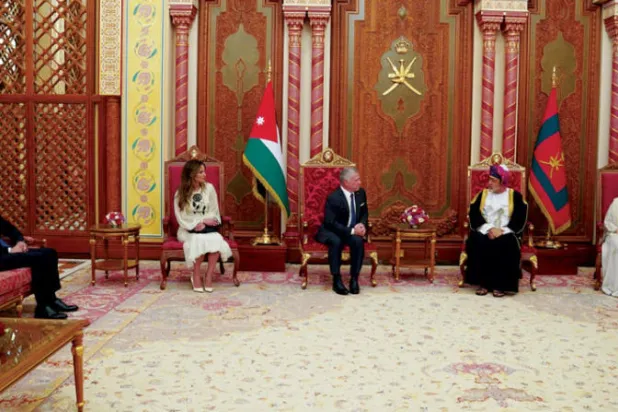 لقاء سلطان عمان والعاهل الأردني الثلاثاء بحضور عقيلتيهما (وكالة الأنباء العمانية)