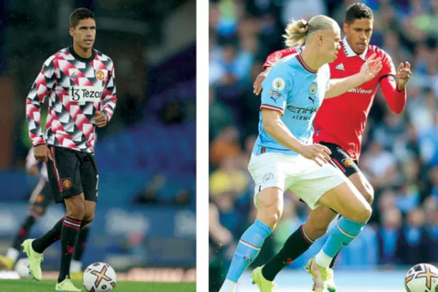 فاران في صراع على الكرة مع هالاند خلال ديربي مانشستر في الدوري الإنجليزي (أ.ف.ب)
فاران تحدى ظروف الإصابة ونهض سريعاً مع ناديه والمنتخب الفرنسي (رويترز)