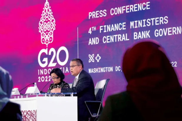 وزراء مالية «العشرين» تحت رئاسة إندونيسيا يبحثون أجندة الأمن الغذائي والطاقوي عالمياً (أ.ف.ب)