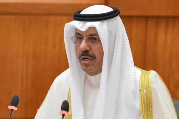 رئيس الوزراء الكويتي أحمد نواف الأحمد الصباح متحدثاً في افتتاح أعمال مجلس الأمة (كونا)