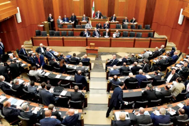 من جلسة مجلس النواب اللبناني أمس (الوكالة الوطنية)