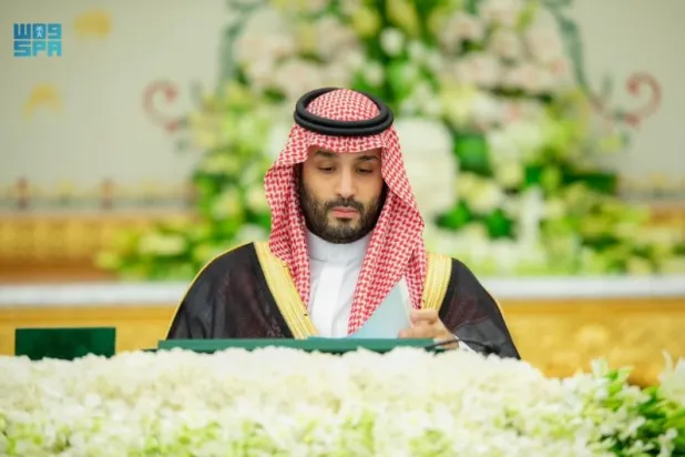 الأمير محمد بن سلمان لدى ترؤسه جلسة مجلس الوزراء في قصر اليمامة بالرياض (واس)