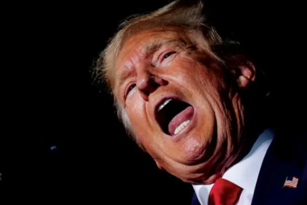 Trump, 8 Ekim'de Minden'deki (Nevada) bir kampanya mitinginde konuşuyor (Reuters)