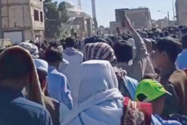 زاہدان میں کل احتجاجی مارچ کے منظر کو دیکھا جا سکتا ہے (ٹوئٹر)