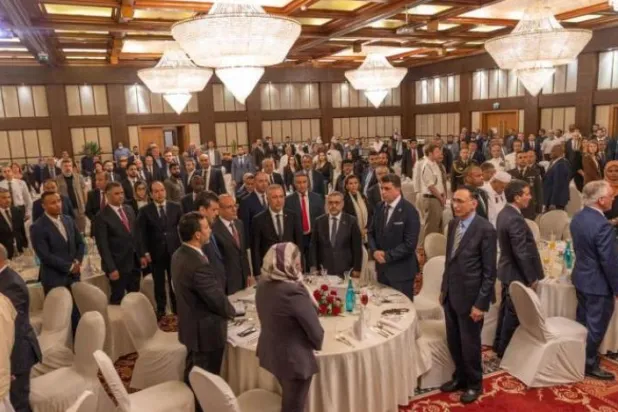 Guests are seen at the Turkish embassy celebration marking the 99th anniversary of the establishment of the Turkish republic. (High Council of State)
