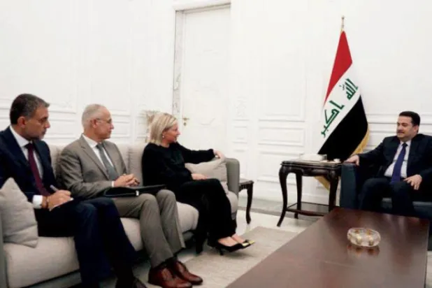 Iraqi Prime Minister Mohammad al-Sudani meets with UN Special Representative for Iraq, Jeanine Hennis-Plasschaert (Iraq News Agency)