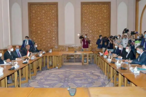 Mısır ile Türkiye arasında geçtiğimiz yıl Kahire'de yapılan keşif görüşmelerinin ilk turu (Mısır Dışişleri Bakanlığı)