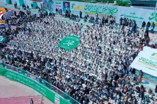 حفل زفاف جماعي أقامته الميليشيات الحوثية لعناصرها في محافظة إب مقابل قتالهم في صفوفها (إعلام حوثي)