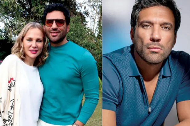 الفنان المصري حسن الرداد   -   الرداد وشيرين رضا في لقطة من كواليس «تحت تهديد السلاح» (الشرق الأوسط)