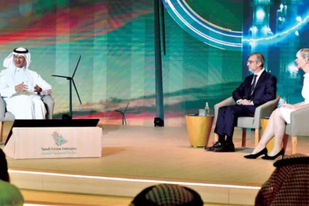 Saudi Minister of Energy Prince Abdulaziz bin Salman speaks at the launch of the second edition of the Saudi Green Initiative Forum. (SPA)

