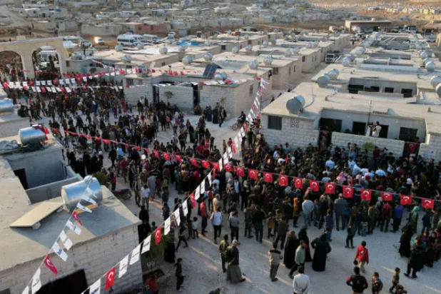 من المشروع الإعماري التركي في إدلب (إ.ب.أ)